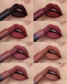 Huda Beauty Gala Make Up, Huda Beauty Lipstick, Trendy Lipstick, Maquillage Yeux Cut Crease, Mac Lipstick Shades, Matte Lipstick Shades, Maquillage On Fleek, Lipstick Kit