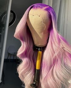 Purple Prom Hairstyles, Fairwell Hairstyles, Purple And White Hair, Purple Wigs, Frontal Wig Hairstyles, Lace Fronts, Wig Colors, Creative Hair Color, Purple Wig