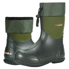 PRICES MAY VARY. [UPGRADED NEOPRENE BOOTS]: HISEA upgraded neoprene rubber boots have drawstring design, adjustable closures at the topline lock debris out, you can also adjust the height for your boots. Note: New batch neoprene boots have kick tab design, shipped at random. [UNISEX RAIN BOOTS]: Simple designed HISEA neoprene rain boots are perfect for men and women outdoor work, not very masculine or feminine. Read size chart and measure your foot size to select suitable garden boots. [BREATHAB Mud Boots, Garden Boots, Garden Shoes, Ankle Rain Boots, Neoprene Rubber, Mens Rain Boots, Womens Rain Boots, Hunting Boots, Boots Waterproof