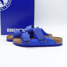 Birkenstock Uji Sandals 1025712 Ultra Blue - New In Box. Us Size 6 Women's == Eur 37 Narrow We Only Sell 100% Genuine Products, Sourced From Major Retailers. Blue Open Toe Slides With Rubber Sole, Casual Blue Leather Slides, Comfortable Blue Sandals With Rubber Sole, Blue Leather Footbed Slip-on Slides, Blue Slide Sandals For Outdoor, Blue Leather Slide Sandals, Blue Sandals With Leather Footbed And Open Toe, Blue Open Toe Slides With Cushioned Footbed, Blue Open Toe Sandals With Leather Footbed