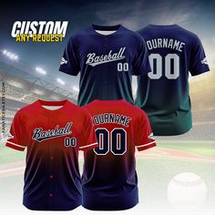 two baseball jerseys with the name and number on them