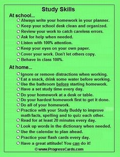 a green poster with instructions on how to use the skills for writing and doing homework