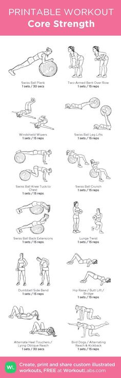 the printable workout poster shows how to do an exercise