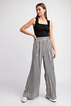 Unlock your adventurous style with our Striped Elastic Waist Straight Leg Pants! The bold stripes and comfortable elastic waistband will give you the confidence to take on any challenge, while the straight leg design adds a touch of sophistication. Perfect for those who like to take risks and make a statement. The Beetle, Beetle Juice, Funky Fashion, Pants Large, Bold Stripes, Take Risks, Leg Design, Zip Up Hoodies, Sweet Dress