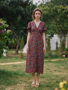 Simple Retro, Retro Mode, Vestidos Vintage, Everyday Dresses, Mode Inspiration, Printed Maxi, Dress Design, Vintage Dress, Retro Dress