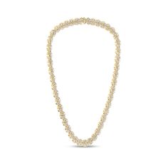 Unveil a symphony of elegance with the Alyssa Bouquet Tennis Necklace. This breathtaking diamond necklace features a full row of enchanting diamond florets, meticulously arranged on a luxurious solid gold chain. Each floret, a delicate bouquet of four marquise diamonds encircling a brilliant round-cut diamond at its heart, is seamlessly separated by additional round-cut diamonds, creating a continuous dance of sparkle and sophistication. Designed to be a true statement piece, the Alyssa Bouquet Formal Yellow Gold Diamond Necklace With Sparkling Stones, Sparkling Yellow Gold Diamond Necklace, Sparkling Yellow Gold Diamond Necklaces, Wedding Yellow Gold Diamond Necklace With Sparkling Stones, Elegant Sparkling Yellow Gold Diamond Necklace, Luxury Yellow Gold Sparkling Necklace, Yellow Gold Sparkling Round Necklaces, Fine Jewelry Sparkling Yellow Gold Necklace, Sparkling Yellow Gold Round Necklace