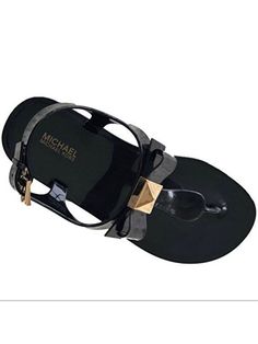 Michael Kors Women's Aliza Jelly Sandal Black 45T8AZFA1Q. Luxury Michael Kors Sandals For Summer, Luxury Michael Kors Sandals With Heel Strap, Luxury Michael Kors Elegant Sandals, Luxury Michael Kors Summer Heels, Luxury Elegant Michael Kors Sandals, Luxury Michael Kors Ankle Strap Sandals, Luxury Michael Kors Sandals For Evening, Jelly Sandals, Black Sandals