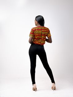 Your Adeola crop top really never fails. It’s versatile in its simplicity and very elegant when worn with the baggy high waist pants and a pair of heels. Description 100% Cotton African Print Wax Crop top Short sleeves Loose- fitting Fully lined Back zipper Medium length is 17 inches Sleeve length is 8 inches Made in Cameroon Fabric from Benin Care instructions hand wash cold iron on the wrong side hang to dry do not bleach High Waist Pants, The Roots, Waist Pants, African Print, High Waisted Pants, Shoulder Sleeve, Medium Length, Fails, Short Sleeves Tops