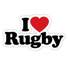 i love rugby sticker on a white background