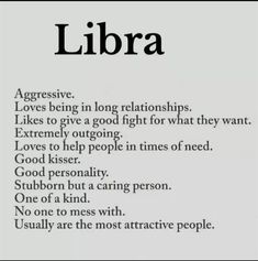 a poem written in black and white with the words libra on it's side