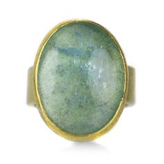 Petra Class Large Oval Aquamarine Cabochon Ring | Quadrum Gallery Anthony Lent, Aquamarine Cabochon, Bridal Jewels, Cabochon Ring, Yellow Gold Ring, Yellow Gold Rings, Bezel Setting, Aquamarine, Gold Ring