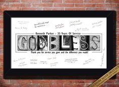 a black and white framed print with the words gobbles written in cursive writing