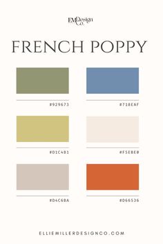 the color scheme for french poppy