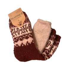 Keep Warm And Cozy This Holiday Season With These Adorable Socks. Comes With 2 Pairs. Fits Sock Size 9-11 Shoe Size 5-10 Cozy Brown Socks For Stocking Stuffers, Cozy Soft Brown Socks, Comfortable Soft Brown Socks, Cozy Warm Brown Socks, Cozy Red Socks For Fall, Soft Brown Winter Socks, Warm Red Casual Socks, Comfortable Warm Red Socks, Holiday Socks