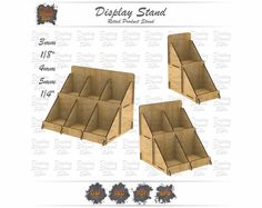 two cardboard boxes with dividers for display stands