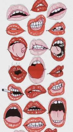 an image of many mouths with lipstick on them