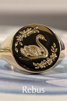 Swan Ring, Book Of Love, Symbols Of Love, Love Rings, Signet Rings, Beautiful Bird, Key To My Heart, Bird Jewelry