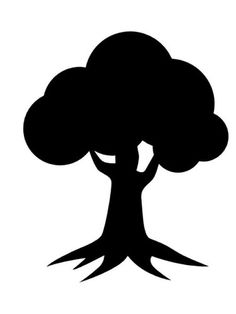 a black and white silhouette of a tree