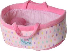 PRICES MAY VARY. The Baby Whitney Pastel Polka Dot Baby Doll Bed is an all soft baby doll accessory; an ideal first baby doll collection that will encourage little ones to role play, nurture and care Compatible with Baby Alive doll. We are naturally hopeful that this baby doll bassinet will take part in nurturing little one's dolls up to 15". This baby doll accessory set is scaled to work with similar size dolls and is perfect for little hands to carry The Baby Whitney bassinet is developmentall Bed Dolls, Doll Bassinet, Baby Doll Carrier, Baby Doll Bed, Bed Bassinet, Pastel Pillows, Soft Baby Dolls, Pillow Baby, Doll Carrier