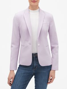 Purple Notch Lapel Blazer, Purple Workwear Blazer With Pockets, Purple Blazer With Pockets For Work, Purple Workwear Blazer With Button Closure, Purple Blazer For Work, Women's Work Clothes, Lavender Shirt, Fashion Tips For Men, Fashion Design Collection