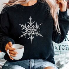 Matching Christmas Sweaters, Christmas Sweater Outfits, Comfy Lounge Wear, Snowflake Sweater, Comfy Lounge, Hoodie Brands, Womens Sweater, Holiday Sweatshirt, Family Christmas Shirts