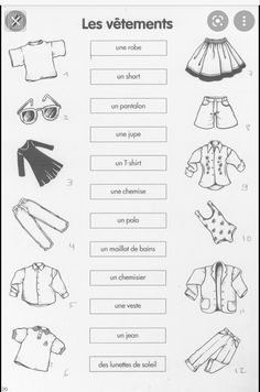 the instructions for sewing clothes in french