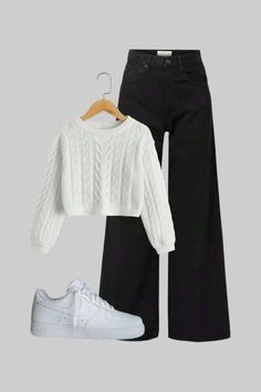 Black And White Outfits For School, Presentation Outfit, Casual Outfits For Teens, Cute Dress Outfits, Casual Preppy Outfits, Outfit Inspo Casual