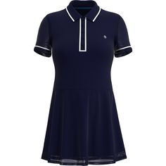 Veronica Short Sleeve Golf Dress (Black Iris) Veronica Dress, Lacoste Shop, Tennis Dresses, Knit Polo Dress, Zara Shop, Golf Dress, Polo Shirt Dress, Golf Dresses, Black Iris