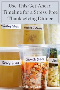 Avoid the stress and enjoy the Thanksgiving feast more this year by employing these smart make-ahead strategies for prepping turkey, sides, and more. #marthastewart #recipes #recipeideas #thanksgiving #thanksgivingrecipes #thanksgivingdishes Gourmet Green Bean Casserole, Preparing Turkey, Turkey Sides, Thanksgiving Time, Seasonal Desserts, Vegetable Prep, Best Turkey