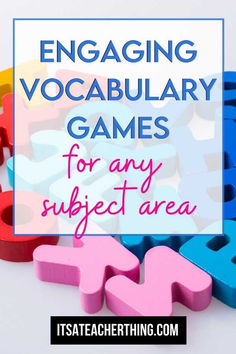 Vocabulary games are a perfect tool to use for vocabulary practice and review. The games mentioned in this blog post make great whole class work, learning center activities, partner work, etc. Vocabulary Games For Middle School, Vocabulary Stations, Vocabulary Words Activities, Vocabulary Centers, Math Vocabulary, Ela Activities