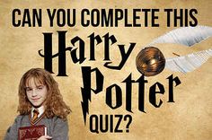 a harry potter quiz is shown with an image of her holding a book and the words can you complete this harry potter quiz?