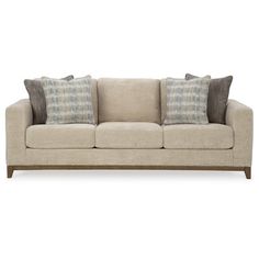 Serene style with a modern sensibility. Delight in the cozy, versatile embrace of this sofa. It takes an on-trend approach to irresistible texture and natural beauty, showcasing soft neutral upholstery accented with a transitional wood trim. As refined as it is laid back, the sofa also keeps comfort a priority with plush, thick seat cushions. Latitude Run® Size: 87"w + 40"D + 38"H | Latitude Run® Chenille Sofa 36.0 H x 93.0 W x 41.0 D in brown / whitePolyester in Beige | 87"w + 40"D + 38"H | Way Sofa Brown, Chenille Sofa, Brown Sofa, Wood Trim, Seat Cushions, Upholstery, Cushions, Sofa, Wood