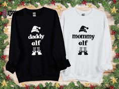 Mommy Elf Sweatshirt Daddy Elf Sweatshirt Elf Shirt Christmas Elf Movie Sweatshirt Custom Family Christmas Shirt Elf Sweater Gift Elf Sweatshirt, Elf Sweater, Elf Shirt, Elf Movie, Holiday Attire, Black Backdrops, Sweater Gift, Family Christmas Shirts, Kid Tees