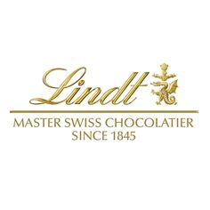 the logo for lindt's master swiss chocolaterie, since 1876 is gold