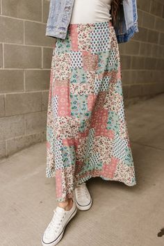 Patchwork Maxi Skirt, Skirt Patchwork, Boho Maxi Skirt, Maxi Skirt Boho, Patchwork Print, Boho Maxi, Hey Girl, Boho Vibe, Move In