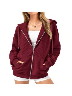 Drawstring Collar / Ribbed Hem And Cuffs / Side Pockets / Loose Fit Sweatshirt / Long Sleeve Zip Up Hoodie Women / Full Zipper Sweatshirts / Oversized Hoodie / Women's Athletic Hoodies /Hoodies Y2k / Womens Sweatshirt / Oversized Sweatshirts For Women Loose Fit / Sweatshirts For Women Loose Fit Hoodie / Fall Sweatshirts For Women / Winter Outfits / Size: S=US 4-6,M=US 8-10,L=US 12-14,XL=US 16-18
High Quality Fabric - Thanks To The Soft And Comfy Fabric, The Fall Sweatshirt Is Pleasant To Wear. T Winter Streetwear Ribbed Sweatshirt, Ribbed Hooded Sweatshirt For Fall, Ribbed Long Sleeve Sweatshirt For Streetwear, Hooded Ribbed Sweatshirt For Fall, Solid Hooded Jacket With Ribbed Cuffs For Fall, Ribbed Hooded Sweater, Casual Ribbed Hooded Hoodie, Casual Ribbed Hoodie, Ribbed Hooded Outerwear For Fall