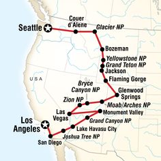 the route map for seattle to los angeles