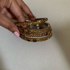 Brand New Golden Bracelet Set Of 4 Indian Bracelets, Golden Bangles, Xoxo Jewelry, Golden Bracelet, Florida Outfits, Dope Jewelry Accessories, Brass Cuff Bracelet, Dream Prom, Artisan Bracelets