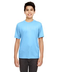 Youth Cool & Dry Basic Performance T-Shirt - COLUMBIA BLUE - L | UltraClub Youth Cool & Dry Basic Performance T-Shirt in Columbia Blue Size Large | Polyester Blank Apparel, Kids Clothes Boys, Sport Performance, Columbia Blue, Basic Tee, Athletic Fits, Big Boys, Boy's Clothing, Custom Clothes