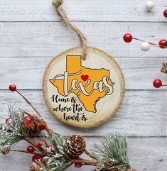 texas home is where the heart is ornament