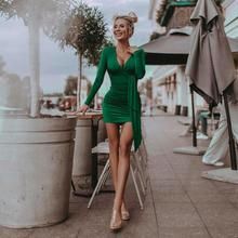 Green V Neck Dress, Sabrina Dress, Elegant Bodycon Dress, Vintage Corset, Satin Long Sleeve, Mini Dresses For Women, Mini Cocktail Dress, Glamorous Evening Gowns, Flowing Maxi Dress