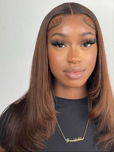 Brown Straight Hair, Honey Brown Hair, Glamorous Hair, Front Lace Wigs Human Hair, Baddie Hairstyles, Hd Lace, Lace Wig, Aesthetic Hair, Model Hair