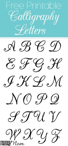 the free printable calligraphy letters