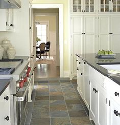 the kitchen is clean and ready for us to use it's granite counter tops