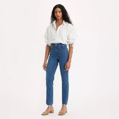 New With Tag Zip Fly 5-Pocket Styling Stretchy Approx. 14” Waist Across 10” Rise 25” Inseam Straight Cropped Jeans, Straight Crop Jeans, Cute Style, Slim Jeans, Jeans Brands, Levi's Jeans, Levis Jeans, Colored Jeans, Cropped Jeans