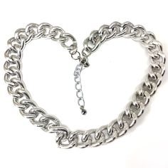 "✦Material: Aluminum, Silver Plated ✦Color: Silver ✦Shape: Curb Link Chain, Cable Chain, Oval Chain ✦Chain Size: 23x17mm ✦Necklace Length: 18\" inches ✦Quantity: Sold by the foot, One feet per unit price;   You order will cut the # of feet from the spool, NOT whole spool! Thanks~! ♕Beautiful & High Quality Chains♕ You will receive the same quality as you see in the pictures. Please Note: The color may appear slightly different on your monitor due to variations in color calibration settings. Kind Metal Chain Link Choker With Lobster Clasp, Metal Silver Chain Link Choker, Metal Chain Link Silver Chain Choker, Silver Chunky Chain Necklace In Alloy, Nickel-free Metal Link Chain Necklace, Silver Metal Necklace With Curb Chain, Silver Link Chain Choker, Trendy Nickel-free Metal Chain Necklace, Nickel-free Metal Chain Link Necklace