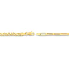 Dynamic rolo links entwine with dazzling hollow paperclip links to form this exceptional women's bracelet. Fashioned in 14K yellow gold, the adjustable 7.5-inch chain secures in place with a lobster clasp. Formal Gold Link Bracelet With Hook And Links, Formal Gold Link Bracelet With Hooks, Yellow Gold Paperclip Bracelet With Figaro Chain, Yellow Gold Chain Link Bracelet With Hook And Links, Yellow Gold Link Chain Bracelet With Hook, Formal Gold Bracelet With Oval Link And Hooks, Formal Yellow Gold Paperclip Bracelet With Figaro Chain, Formal Gold Oval Link Bracelet With Hook, Formal Figaro Chain Link Bracelet