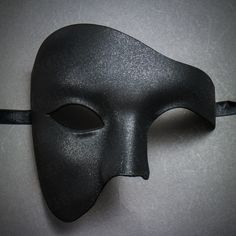 Black Mask Masquerade, Eye Mask Costume, Masquerade Mask Full Face, Phantom Masquerade, Black Eye Mask, Arte Ganesha, Masquerade Mask Black, Masks Ideas, Phantom Mask