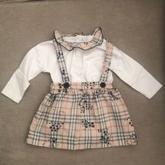 Never Worn But Doesn’t Have A Tag White Long Sleeve Dress-up Sets, Burberry Dress, Bodysuit Dress, Dress Set, Kids' Dresses, Set Dress, Burberry, Formal Dresses, Cream