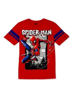 FEATURES * Crewneck * Short sleeves * Spiderman graphic print at front * 60% Cotton/40% Polyester * ©Marvel. All Rights Reserved. * Marvel Spider-Man T-Shirt for Boys Bring some comic book action to his casual wardrobe with this Marvel Spider-Man T-Shirt. TERMS OF SALE Please make sure the address you have listed on Ebay is correct and current. We are NOT responsible for orders shipped to incorrect addresses. We won’t reship to any new address provided. If the item was returned we will issue a r Spiderman Graphic, Comic Clothes, Spider Shirt, Spiderman Shirt, Boys Sticker, T Shirt For Boys, Celebrity Look Alike, Cute Cartoon Drawings, Men Boys